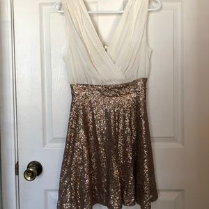 Gold Sequin Homecoming Dress